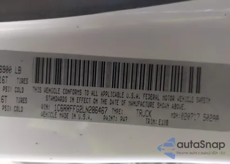 2020 Ram 1500 Big Horn 4X4 5'7 Box from USA, damaged, VIN 1C6RRFFG2LN286467